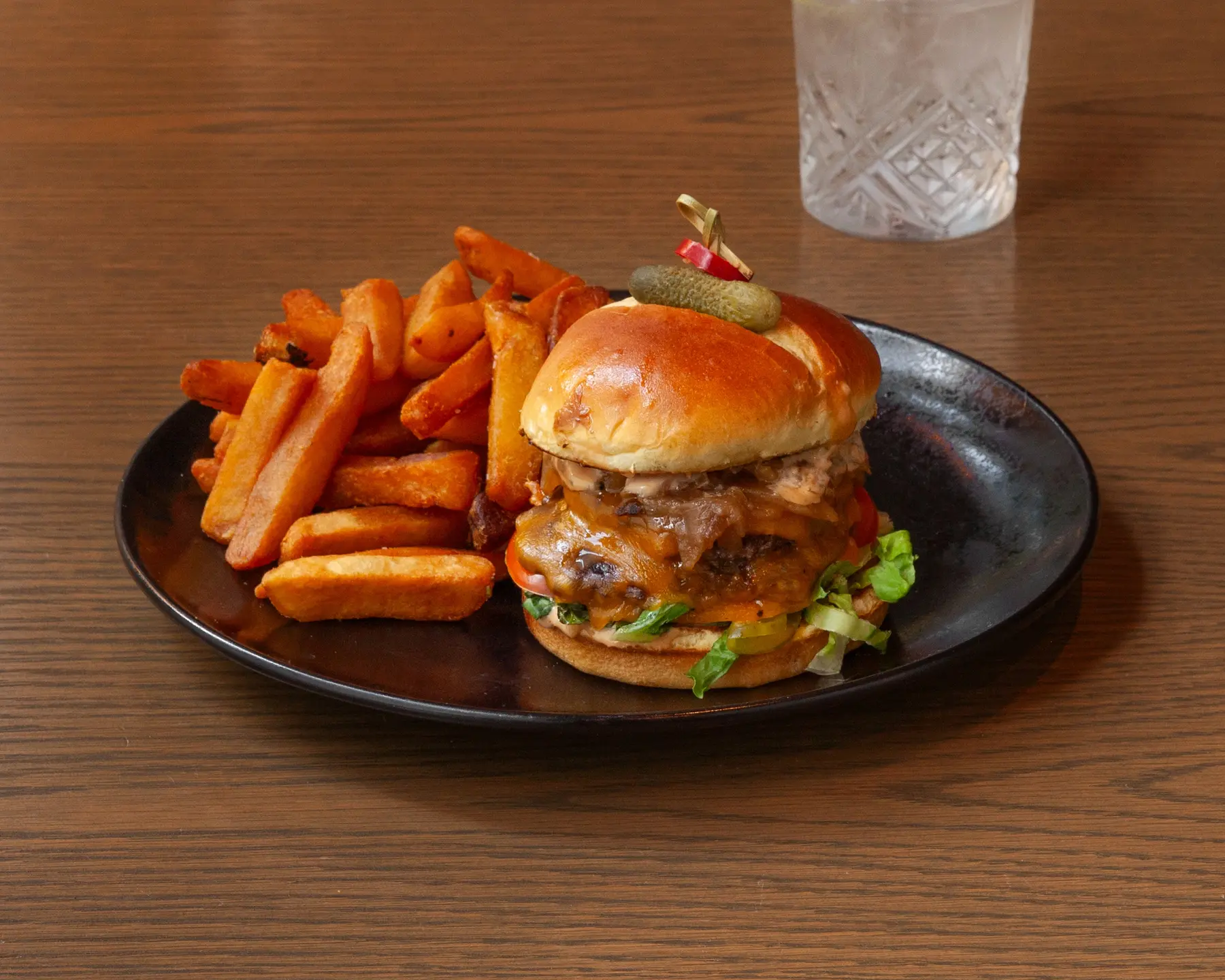 The Mag Mile Burger served with fries